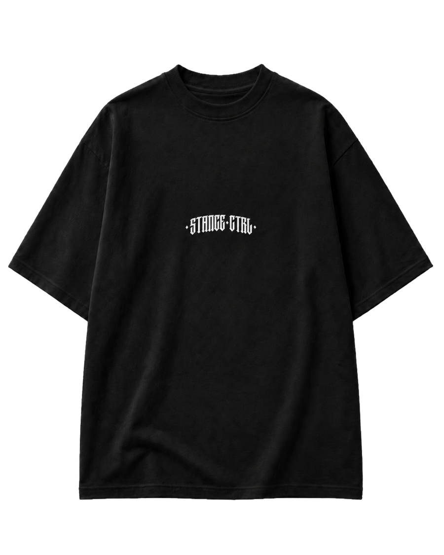 'Tagged' Oversized T-Shirt - Black