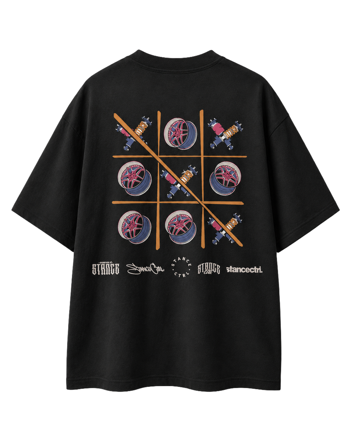 'TicTacToe' Oversized T-shirt - Black