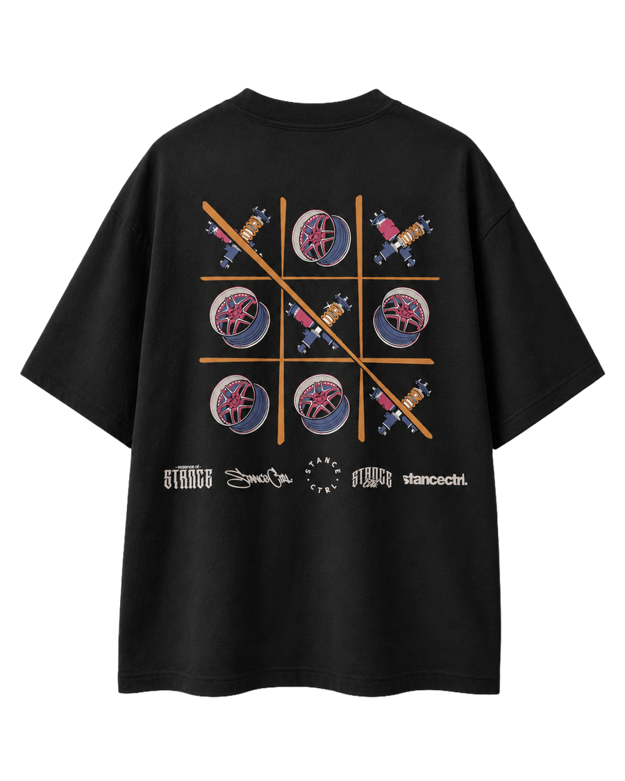 'TicTacToe' Oversized T-shirt - Black